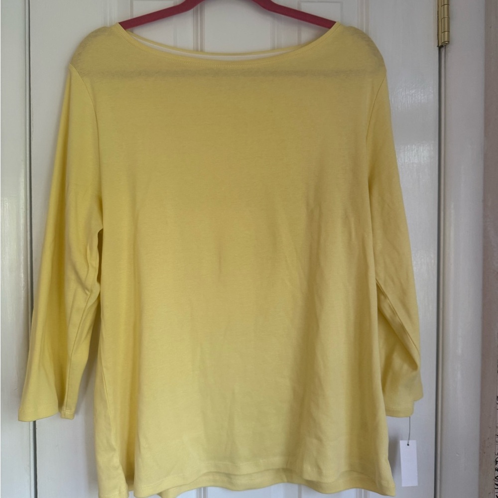 NWT Talbots Yellow Pima Cotton Long Sleeve Tee - XL